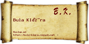 Bula Klára névjegykártya