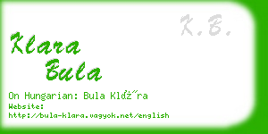 klara bula business card